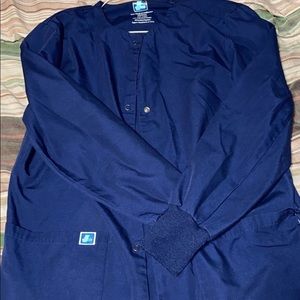 Navy blue scrub jacket